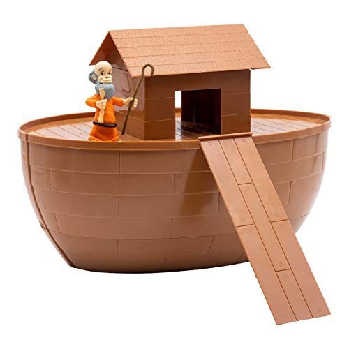 image for BibleToys Noah's Ark 17 Piece Playset with Noah, 14 Animals and Floati