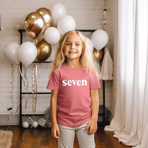 Image of 7th Birthday Shirt Girls 7 Years Old Seven Outfit Seventh Tshirt Gift Girls top 7