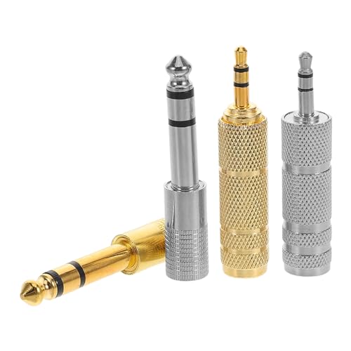 Milisten 4piezas Adaptador De Audio De Convertidor De Jack Metálico Micrófonos Para Uso Doméstico