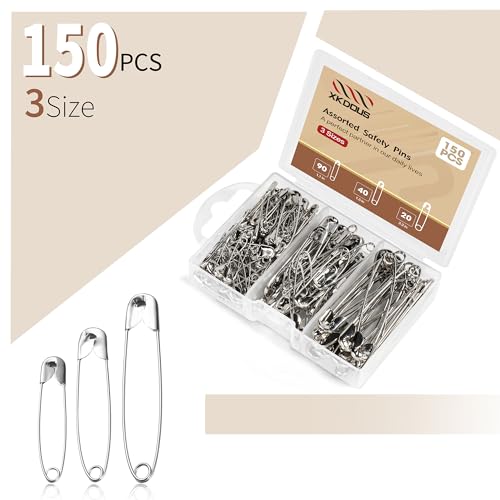 Xkdous Safety Pins, 150 Pcs Safety Pins Assorted thumb #2