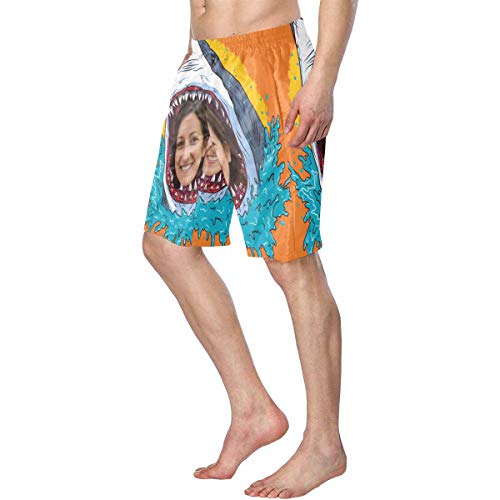 Faces Customized Men's Print Swim Trunks Photo Shark Quick Dry Beach Shorts4