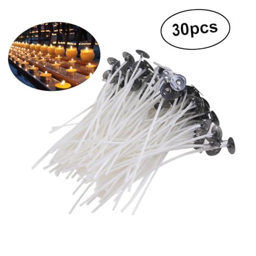 Mechas para velas de algodón natural pre-enceradas 30 pcs miniatura 6