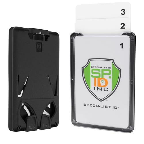 Étui vertical haut de gamme en polycarbonate rigide transparent pour 3 badges