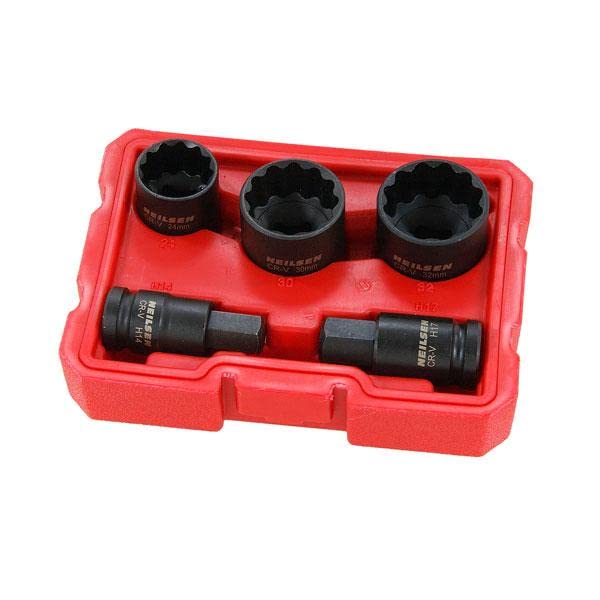 Neilsen CT2544 8-Piece 1/2” Drive Impact Hex Bit Socket Set – Axle Hub Nut Sockets 14mm To 36mm Metric - View #3