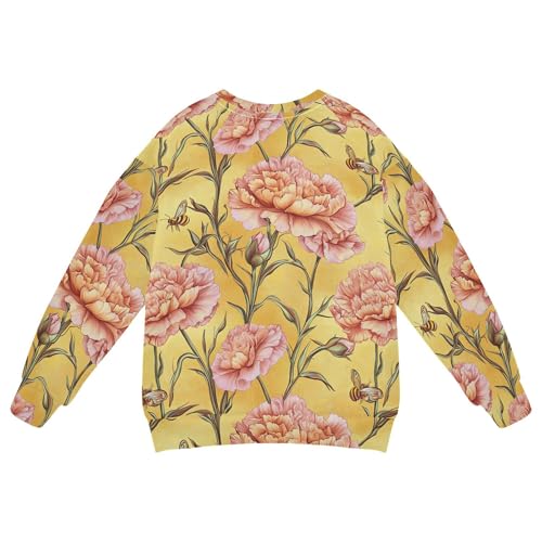 JUNZAN Beauty Carnation Gold Little Kids Sweatshirts Hoodies Crewneck Kids Hoodies Boys Sports 4T2