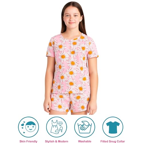 Image of Hestia | H.NSG.N.1 | Kids Girls Nightwear | Sleepwear | Cotton |Trouser Full Sleeves Tshirt | Elastic Waist |Night Dress with Pyjama Tshirts for Girls|All Over Horse Printed |Blue Color 4-6Yrs |Set 1