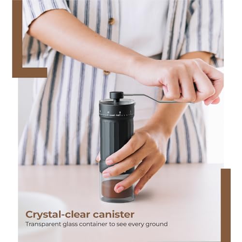 Image of Lifelong Manual Coffee Grinder | Adjustable Ceramic Burr Grinder for Precision Brewing|Fine, Medium & Coarse Grind |Hand Coffee Bean Grinder for Espresso, French Press, Cold Brew & Travel-Friendly Use