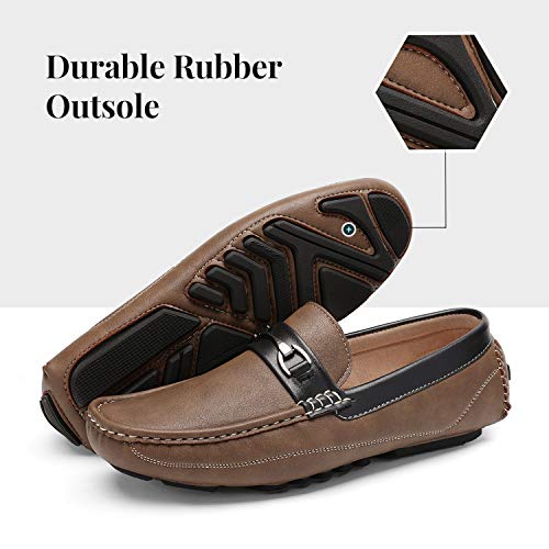 Bruno Marc Men's Driving Moccasins Penny Loafers Slip on Loafer Shoes,Size 13,Cognac,BM-Pepe-33