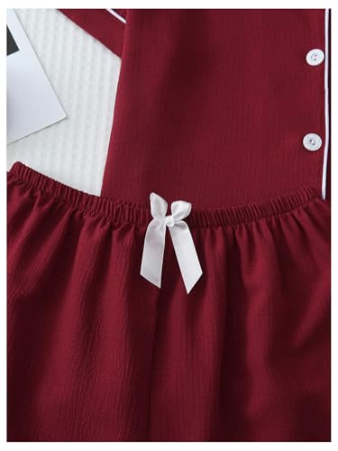 Image of Verdusa Pajamas For Women Set 2 Piece Summer Pajama Sets Cute Pjs Lounge Matching Button Shirt with Shorts