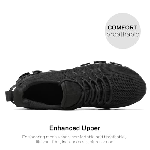 Image of Mens Slip On Walking Shoes Blade Non Slip Tennis Running Shoes Lightweight Workout Breathable Mesh Fashion Sneakers