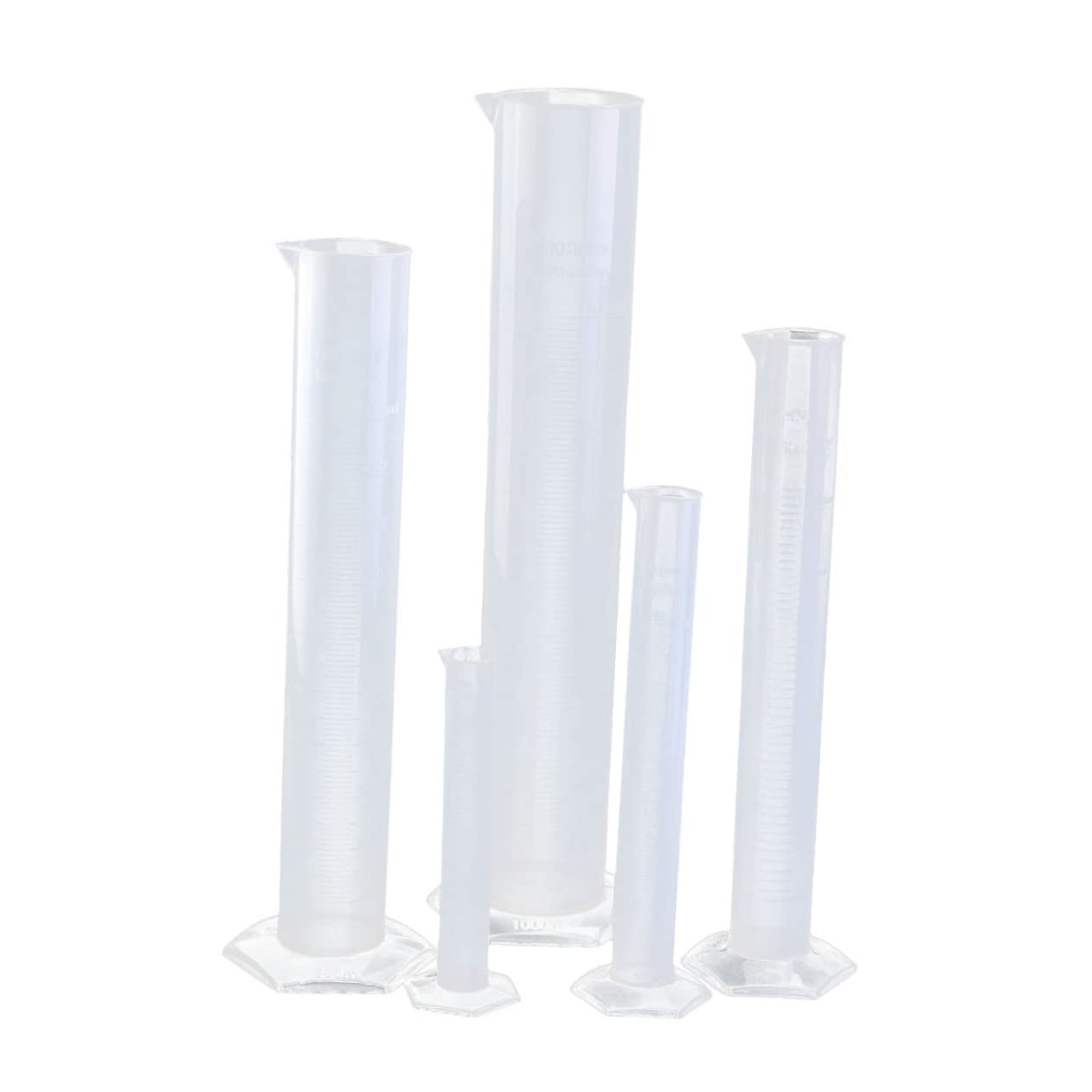 NAMOARLY 5pcs Measuring Cylinder Large Measuring Cup Cylinder with Base Measuring Scale Cylinder 50 Graduated Cylinder Measuring Test Tube Lab Cylinder Lab Test Tube White re-usable