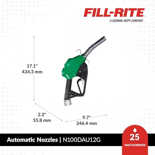 1" Automatic Nozzle with Hook N100DAU12G - 1 Each by Fill-Rite - Image 2