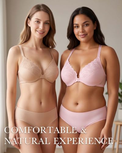 Image of Lemorosy Women's Full Figure Front Closure Racerback Underwire Everyday Bra