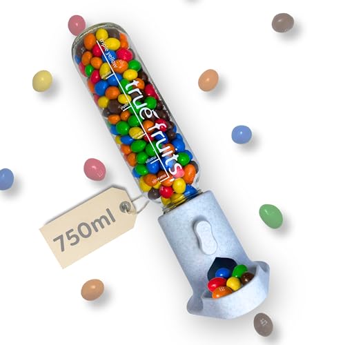 Distributeur de bonbons True Fruits - Bouteille 750 ml - Couvercle/adapter - Gadget Candy Bar - Marbre blanc