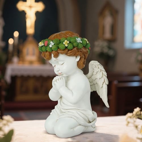 Statue d'ange en résine résistante pour extérieur et intérieur durable