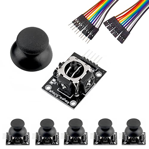 WWZMDiB 6Pcs Dual-Axis Button Joystick Module PS2 Game Joystick Control Stick Sensor for Arduino PS2 Raspberry Pi