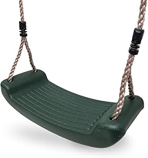 HIKS® Deluxe Green Childrens Kids Garden Swing with adjustable ropes included Ideal for Swing Sets and Climbing Frames (available in Green Blue Red Pink & Purple)