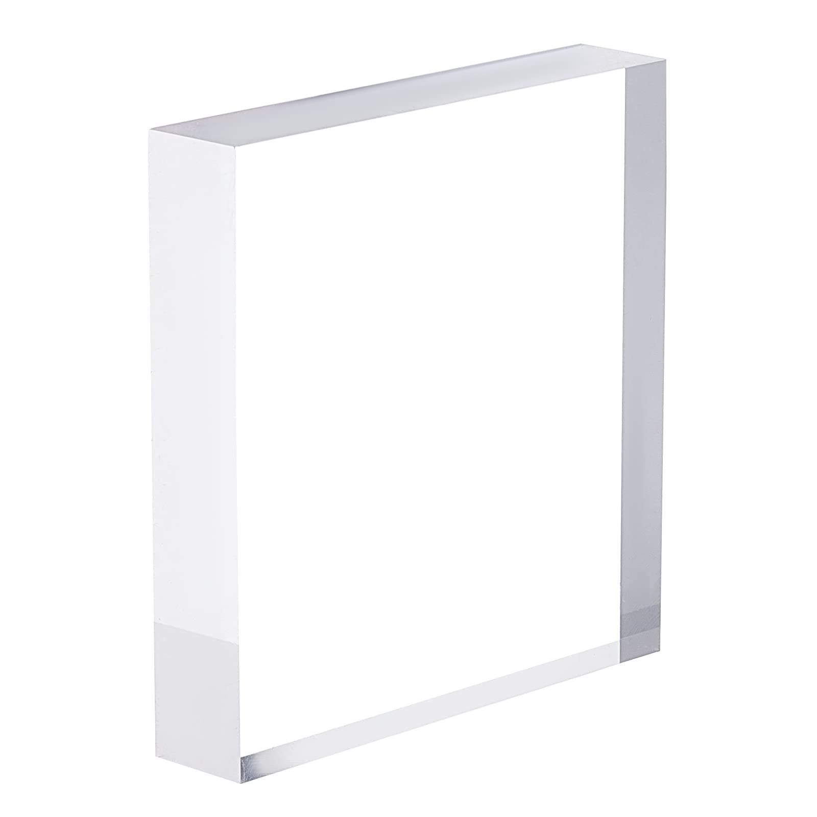 CREATCABIN Quadratischer Acryl-Displayblock – 12x12x1,4 Cm, Durchsichtig, Poliert, Für Schmuck, Sammlerfiguren & Fotografie