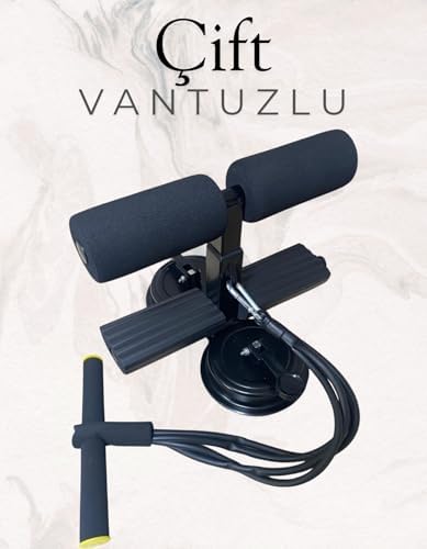 Çift Vantuzlu Mekik Çekme Metal Spor Aleti Ayak Destek Direnç Lastikli Karın Egzersizi Spor Egzersiz - Görsel 2