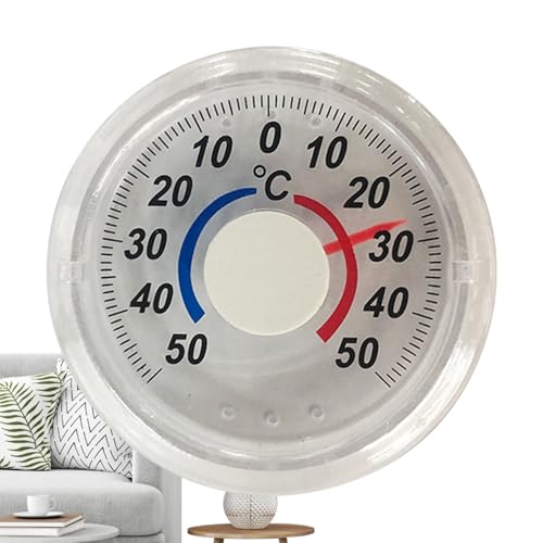 Termómetro para interiores y exteriores: indicador de cuadrante analógico con escala codificada por colores, instrumento meteorológico para montaje en ventana | Ajuste duradero para monitoreo