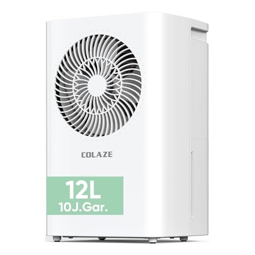 COLAZE Luftentfeuchter 12L/24h, Luftentfeuchter Elektrisch für Raumgrößen 120m³(30m²), Entfeuchter Leise, Raumentfeuchter mit Kompressor, Ideal...