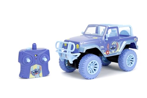 Jada Toys Stitch RC Auto Jeep (30 cm) - ferngesteuertes Spielzeugauto für Disney Fans und Kinder ab 6 Jahre, max. 9 km/h, Turbo-Funktion inkl. Fernbedienung