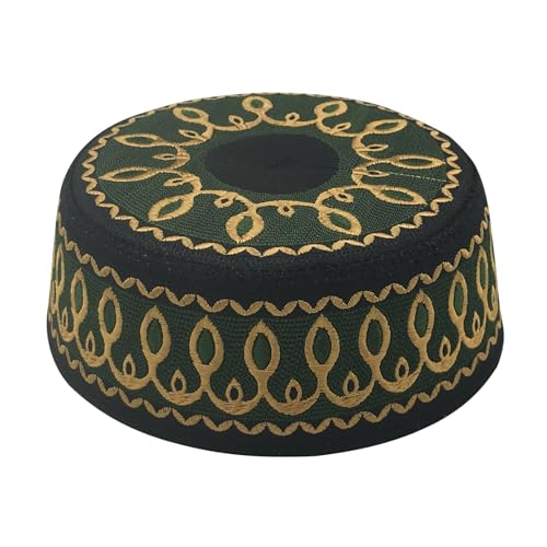 Islamic Men Prayer Kufi Hat Muslim Arabian Embroidered Skull Cap Arab Indian Religious Praying Cap Ramadan Eid Gift