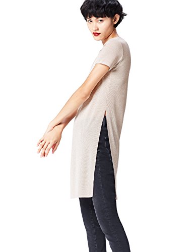 Camiseta Extralarga con Cuello Redondo Mujer