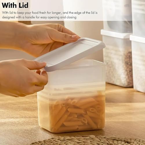Image of SPIREX Fridge Kitchen Home Food Storage Containers 6 Pack set Vegetables Fruits Keep Fresh | Plastic Refrigerator Side Doors Organizers | With White Lid (Pack Of 6)