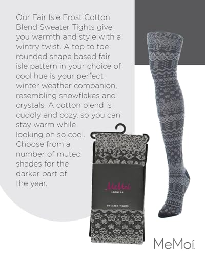 Image of MeMoi Fairisle Frost Cotton Blend Sweater Tights