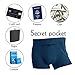 LUEXBOX Pocket Underwear for Men with Secret Hidden Pocket, Travel Boxer Briefs, XX-Large Size 2 Packs (Blue)