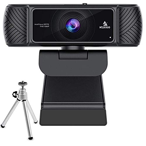 1080P Webcam with Microphone for Business and Streaming, Built-in Privacy Cover and Tripod, NexiGo USB Web Camera, for Online Class, Zoom Meeting Skype Facetime Teams, PC Mac Laptop Desktop