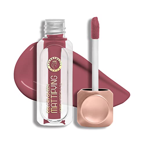 Image of Colors Queen Mattifying Non Transfer Liquid Lipstick - 17 Flamingo - 3g | Long Lasting Liquid Matte Lipstick | Transfer Proof & Waterproof Lipstick Enriched with Vitamin E & Almond Oil, Lasts up-to 18 Hours