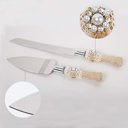 Senover Rustic Wedding Cake Knife And Server Set,Wedding Cake Knife Serveing,Rustic Wedding Cake Knife Set For Parties Weddings Birthdays Anniversaries #TOP2