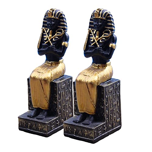 LOVIVER 2X Statue de Pharaon égyptien en résine, Objets d'art à Collectionner Artisanat Figurines Anciennes pour Bureau Salon Table décor à la Maison