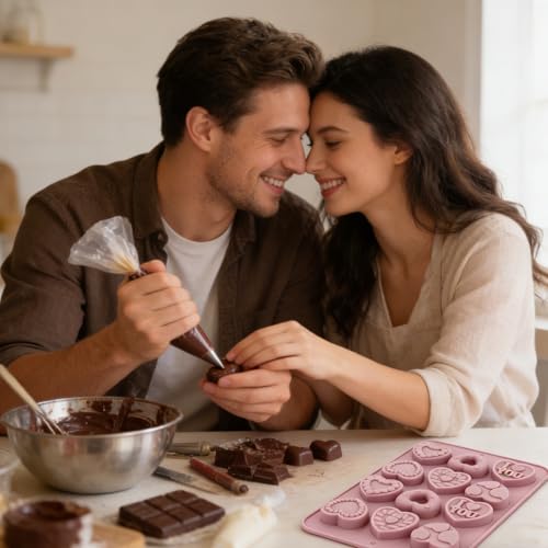 Heart Chocolate Molds, 3D Chocolate Candy Moulds Sweet Love Fondant Cookie Molds for Holiday Valentines Day, Candy, Fudge, Cake Pop - Image 5