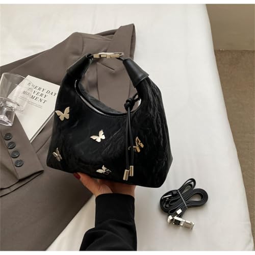 Women Tote Handbags Butterfly Vegan Leather Shoulder Bags with Adjustable Strap Trendy Crossbody Purse2