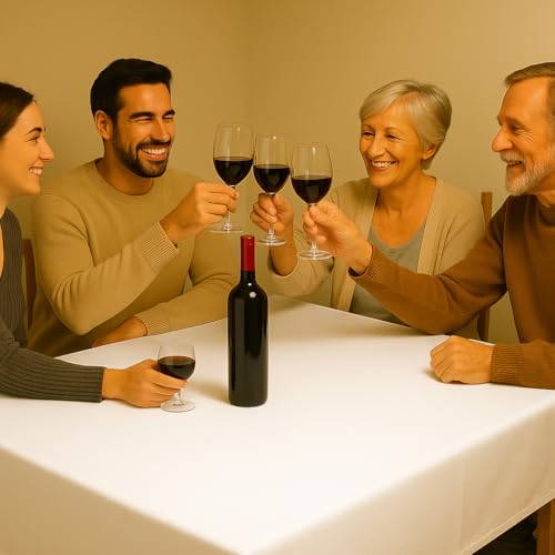 Hochwertige Tischdecke aus Minimate Gewebe. Modern, glatt, breiter Saum, bügelfrei, strapazierfähig, waschbar, trocknergeeignet. Küche und Wohnzimmer. Größe und Farbe wählbar. (Weiß, 140 x 260)