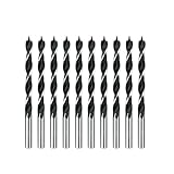 DelitonGude 3/16'' Brad Point Drill Bit Set,10 Pcs Drill Bit Set with Double Flutes for Hardwood,Plywood,Plastic Round Holes in All Types of Wood(Brad Point-3/16'')