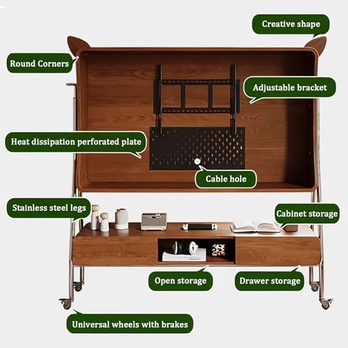 Soporte móvil para TV con ruedas y cajones para TVs <43" miniatura 4