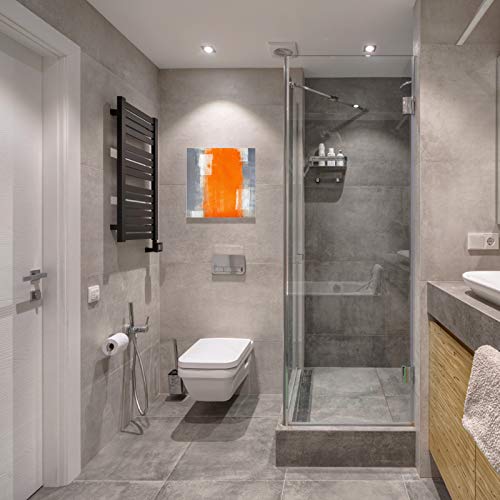 Orange And Gray Abstract Oil Painting Texture Bathroom Decor Wall Art Framed Modern Popular Wall Print Picture Home Decorations Canvas Prints Artwork Wall Decor For Bedroom Living Room Office 16"X16" #TOP2