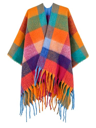 Image of Breezy Lane Women's Shawl Wraps Warm Poncho Ruana Wrap Cardigan