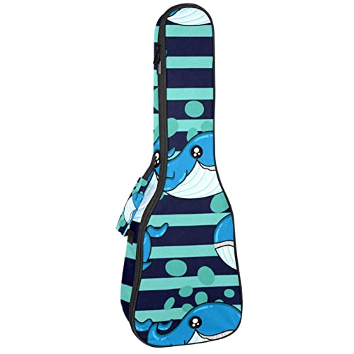 Sac ukelele concert vert foncé housse transport motif dauphins