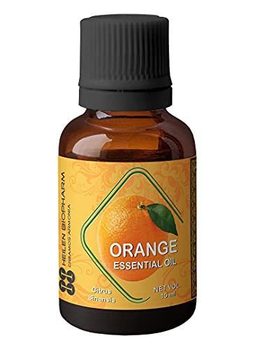 Image of Heilen Biopharm Orange Essential Oil -15 mL Bottle Pack of 1, Food Grade Edible For Radiant Skin, Soothing, Nourishing, Smoothening, Softening, Brightening, Inner Balance