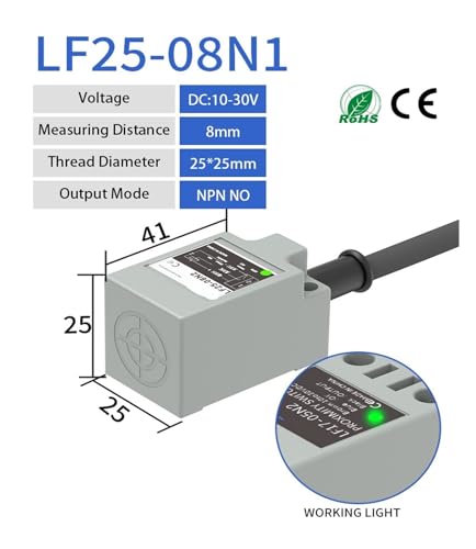 Sensor de proximidad inductivo de 10-30 VCC para detección de metales 2