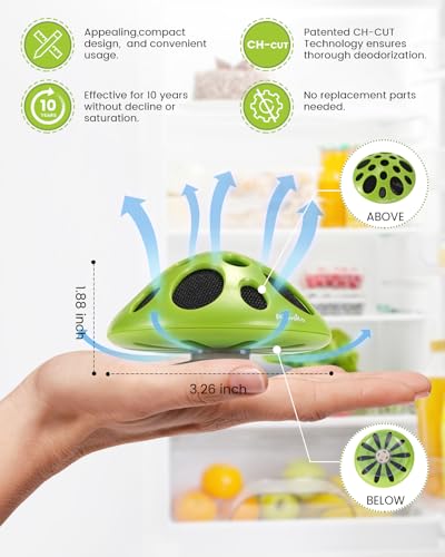 Purriko Fridge Deodorizer,Last up to 10 Years,Refrigerator Odor Eliminator,Fridge Smell Eliminator,More Effective than Baking Soda and Bamboo Charcoal Air Purifying Bags,Green