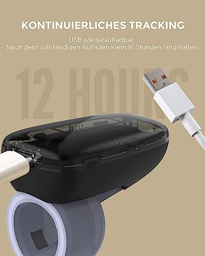 Viatom WearO2 Pulsoximeter, Sauerstoffsättigung Messgerät Finger, Wiederaufladbar Bluetooth Oximeter mit Erweiterter Schlafanalyse und Vibrationsalarm, 16 Stunden Akkulaufzeit, Kostenlose App