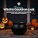 Union Products Black 16 Inch Spooky Witch Cauldron for Indoor and Outdoor Halloween Decoration and Trick or Treat Candy Container, Black