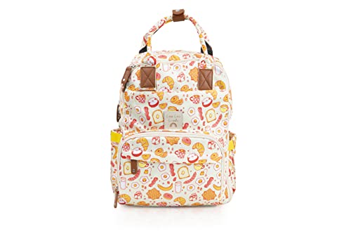 Image of Goo Goo Goods Diaper Bag | Breakfast Design Diapering Bag | Travel Backpack for Parents | Multifunction Maternity Back Pack | Water Resistant | Large Capacity | Baby Changing Bag | Parent Helper Bag