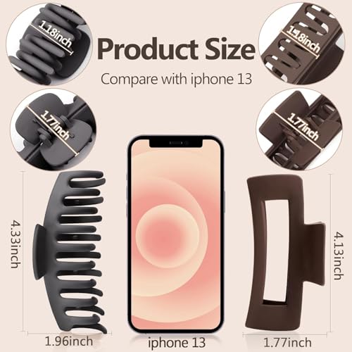 Image of ANNA CREATIONS 8 Pcs Korean Fashion Matte Hair Claw Clips Strong Hold Clutcher for Thick & Thin Hair Accessories Clutches for Women & Girls